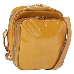 LOUIS VUITTON Monogram Vernis Wooster Bag Lime Yellow M91075 LV Auth 161506